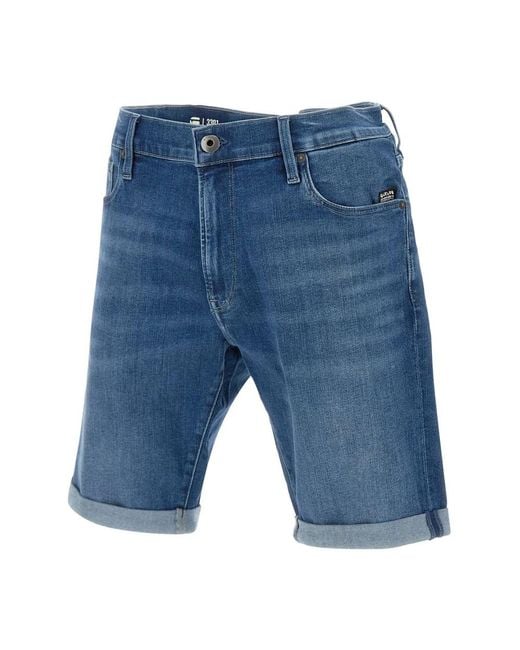 G-Star Blue Denim Shorts for men