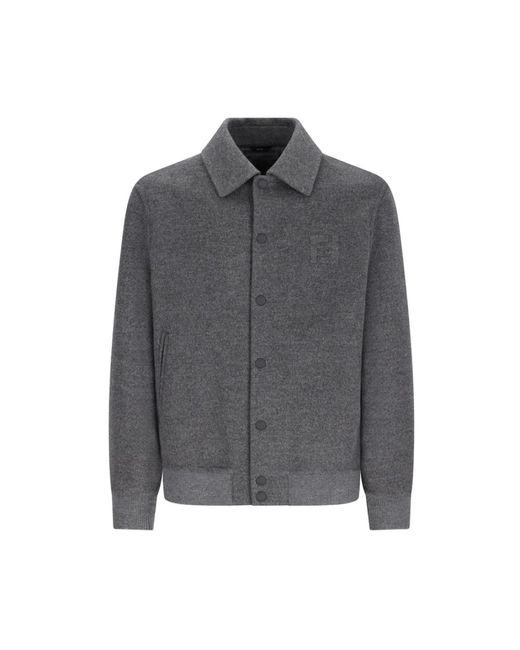 Fendi Truien & Vesten ,Grijs ,B Zucca Double Wo in het Gray voor heren