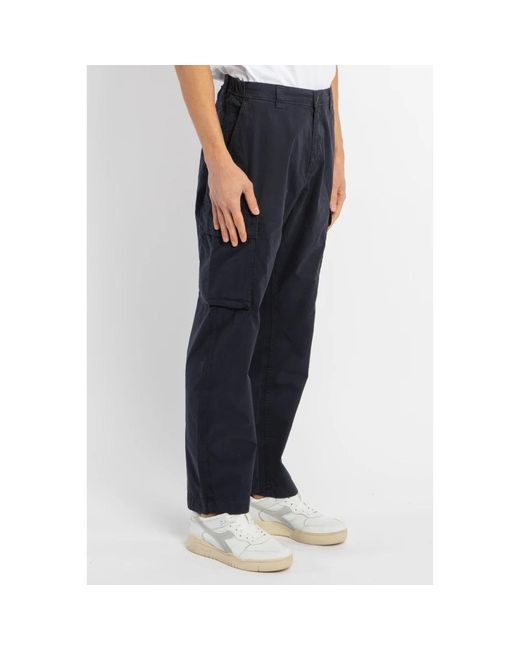Woolrich Blue Straight Trousers for men