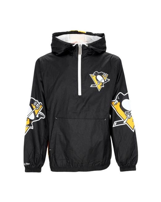 Mitchell & Ness Fitness ,Veelkleurig ,Nylon Nhl Team Anorak Windbreaker Pitpen in het Blue voor heren
