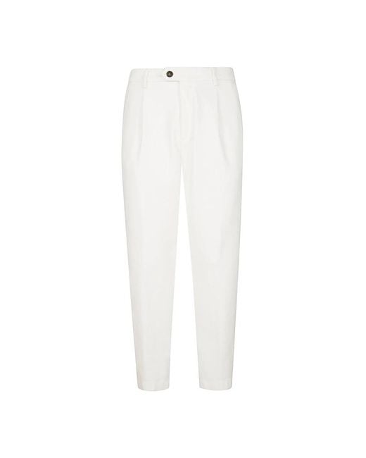 Eleventy White Slim-Fit Trousers for men
