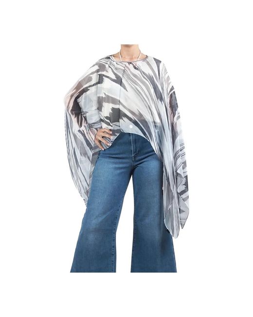 Missoni Jassen ,Grijs ,Lichtgrijze Zomer Poncho in het Blue