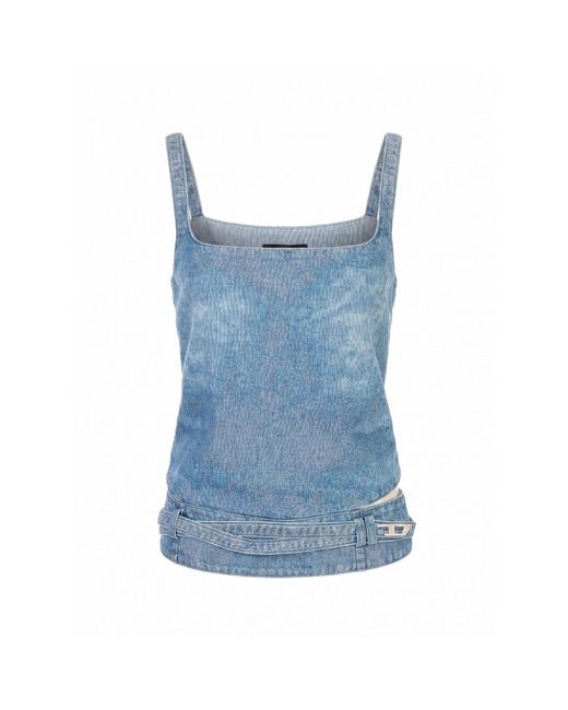 DIESEL Blue Sleeveless Tops