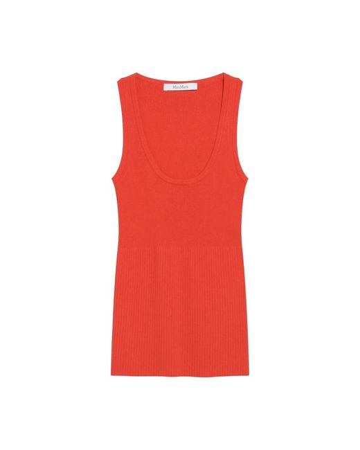 Max Mara Red Sleeveless Tops