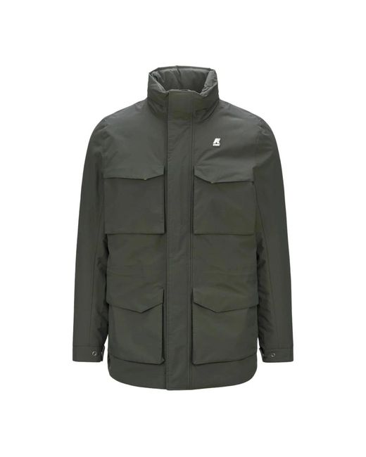 K-Way Jassen ,Grijs ,Polyester Thermo Ottoman Jas in het Green voor heren