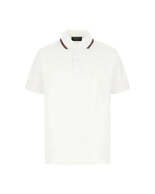 Gucci Polo Shirt Van Katoenen Jersey Piqué in het White voor heren