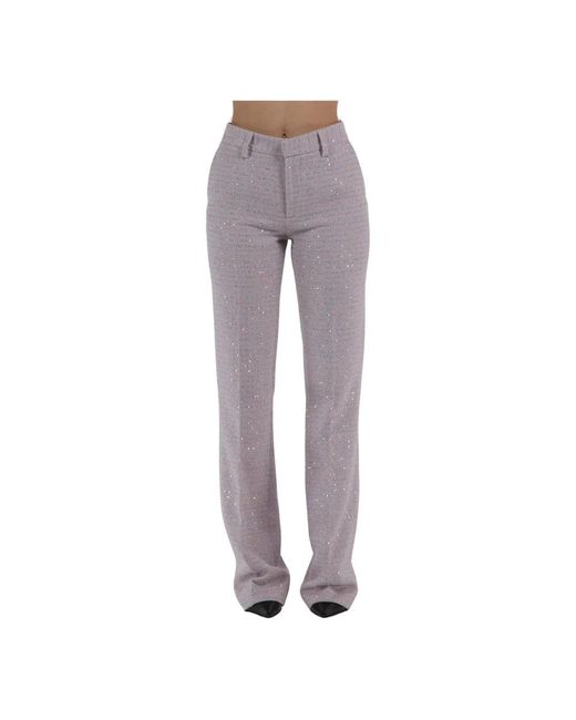 Alessandra Rich Gray Straight Trousers