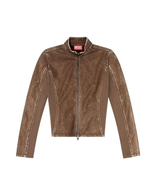 DIESEL Brown Leather Jackets