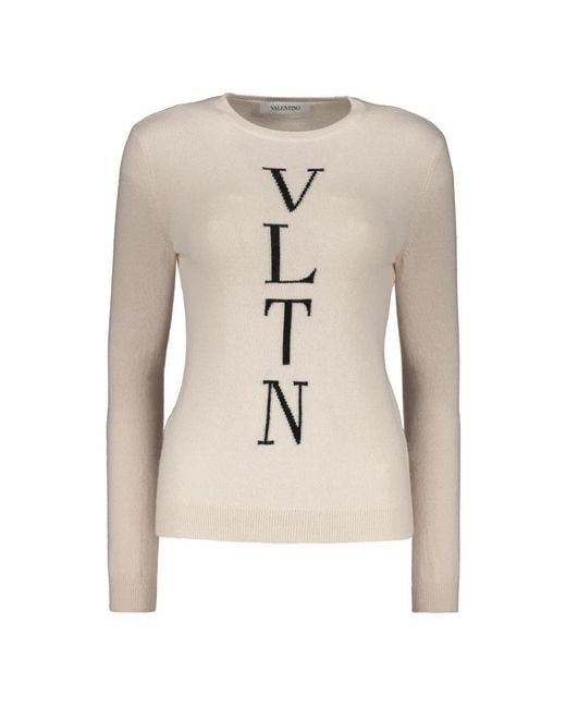 Valentino Garavani Natural Round-Neck Knitwear
