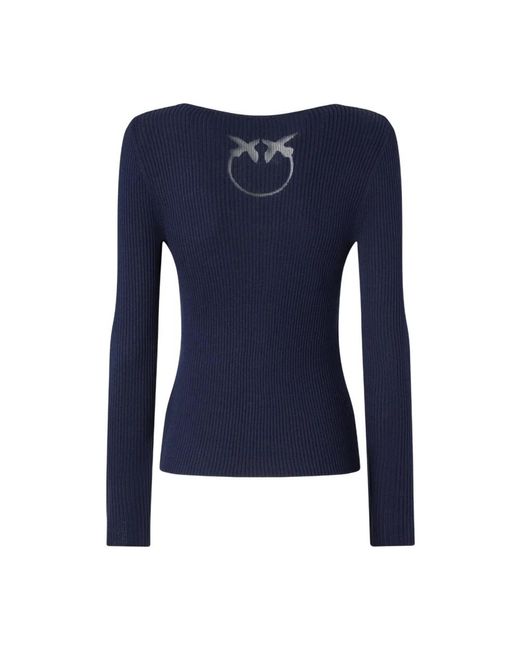 Pinko Truien & Vesten ,Blauw ,Katoen Love Birds Cardigan Sweater in het Blue