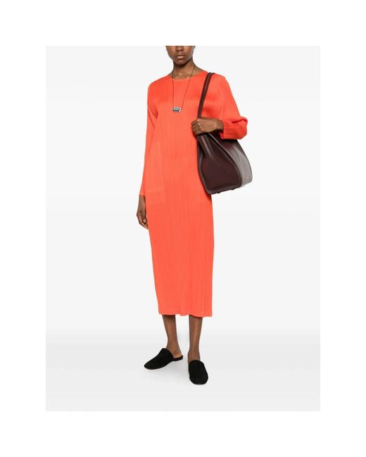 Issey Miyake Red Midi Dresses