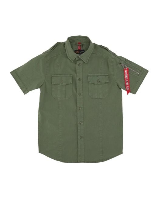 Alpha Industries Green Short Sleeve Shirts for men