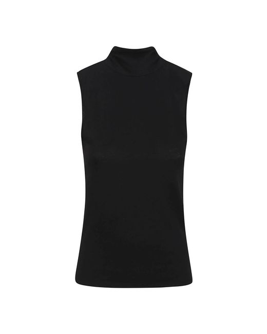 Sleeveless Tops Majestic Filatures de color Black