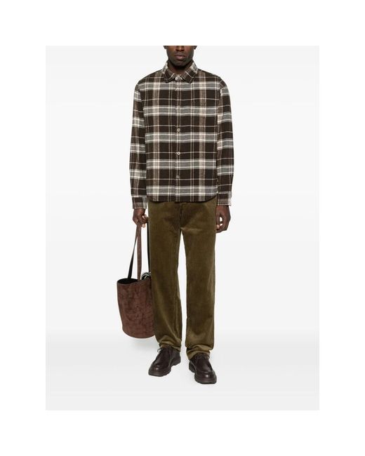 Les Deux Green Straight Trousers for men