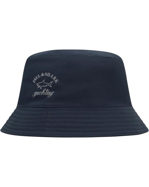 Paul & Shark Logo Detail Polyester Bucket Hat in het Blue voor heren