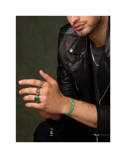 Bracelets Nialaya de hombre de color Green