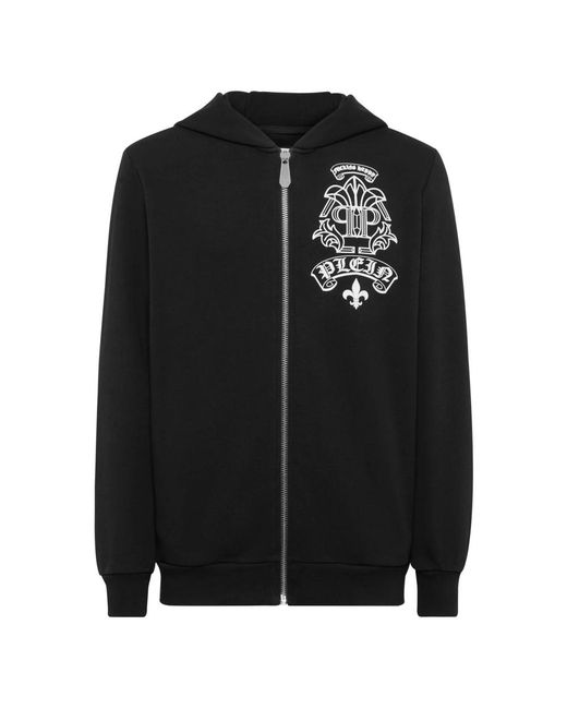 Philipp Plein Hoodies & Sweatvesten ,Zwart ,Katoen Jacket Jogging in het Black voor heren