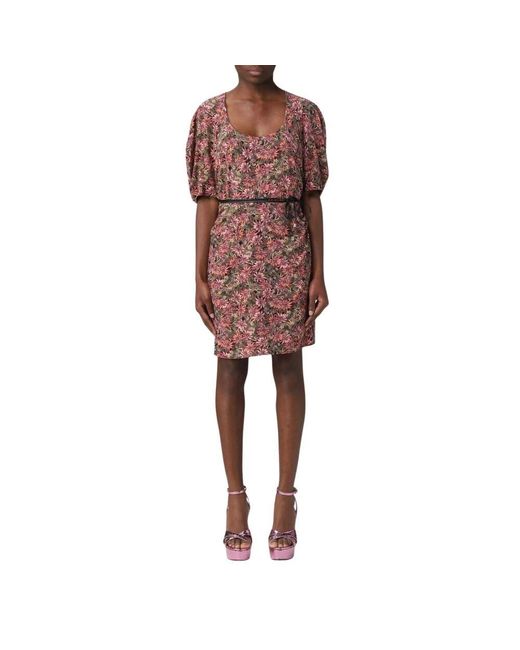Patrizia Pepe Red Blumiges Minikleid Mit Selbstbinde Gürtel