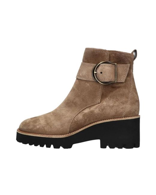 Paul Green Lace-Up Boots in het Brown
