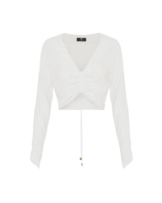 Elisabetta Franchi White Elfenbein viskose top