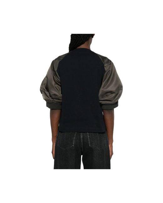 Sacai Black T-Shirts