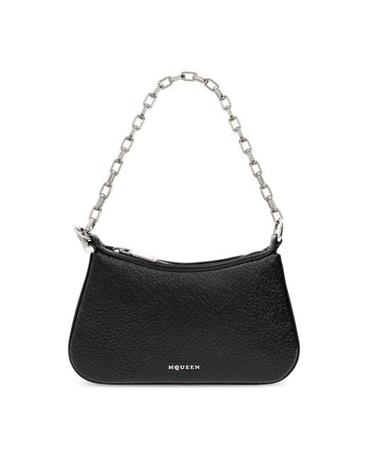 Alexander McQueen Black Leder tasche t-bar mini