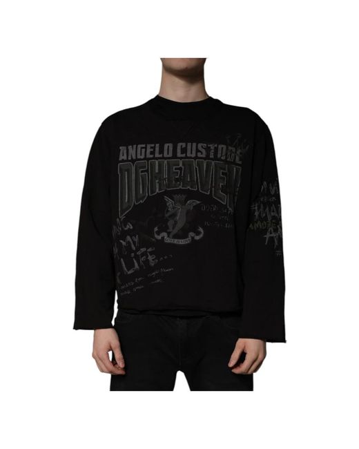 Dolce & Gabbana Black Long Sleeve T-Shirts for men