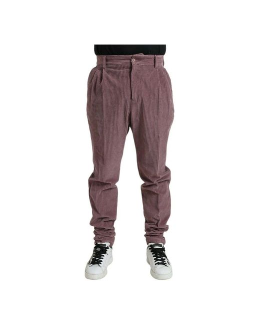 Slim-Fit Trousers Dolce & Gabbana pour homme en coloris Purple
