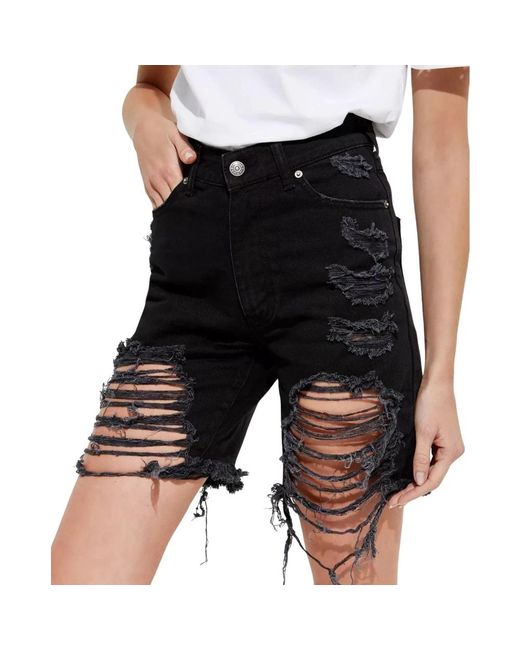 SER.O.YA Black Denim Shorts