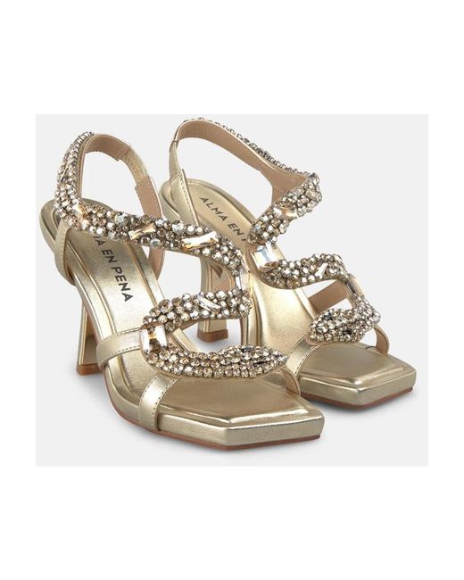 Alma En Pena. Metallic High Heel Sandals