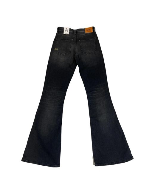 Denham Jeans ,Zwart ,Katoen Zwarte Jeans Met Hoge Taille En Flare Pasvorm in het Blue