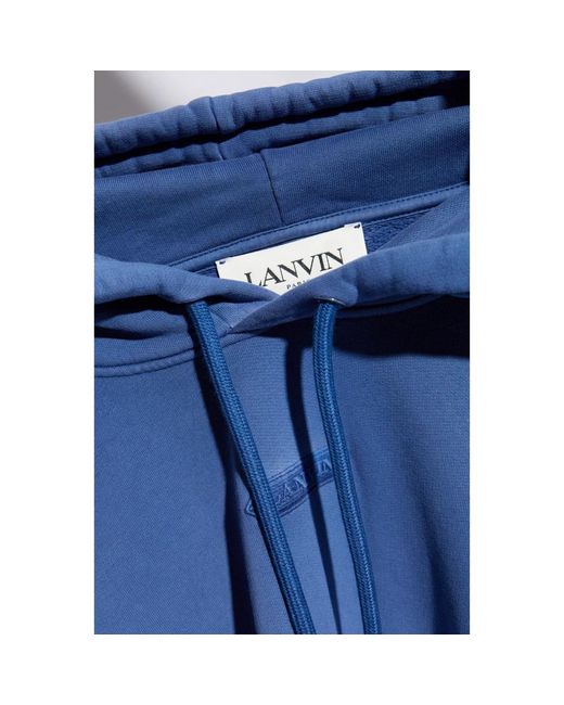 Lanvin Kapuzenpullover mit logo in Blue für Herren