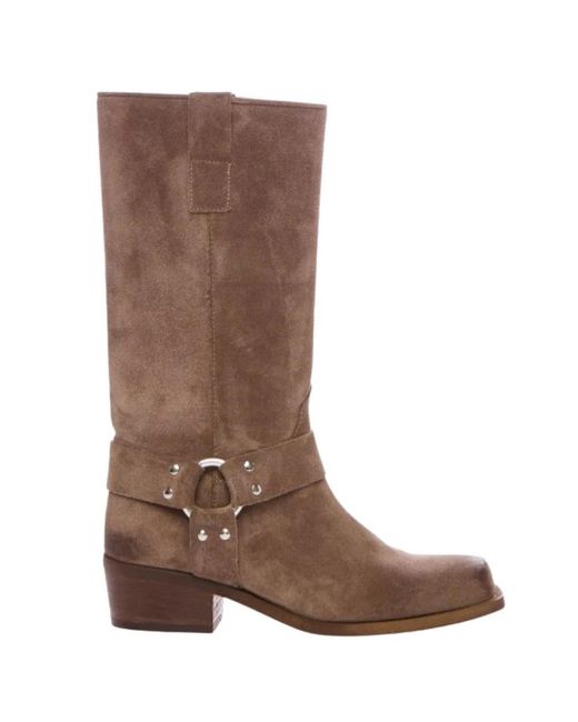 Ovyè Schoenen ,Bruin ,Leer So 540 Biker Boot in het Brown