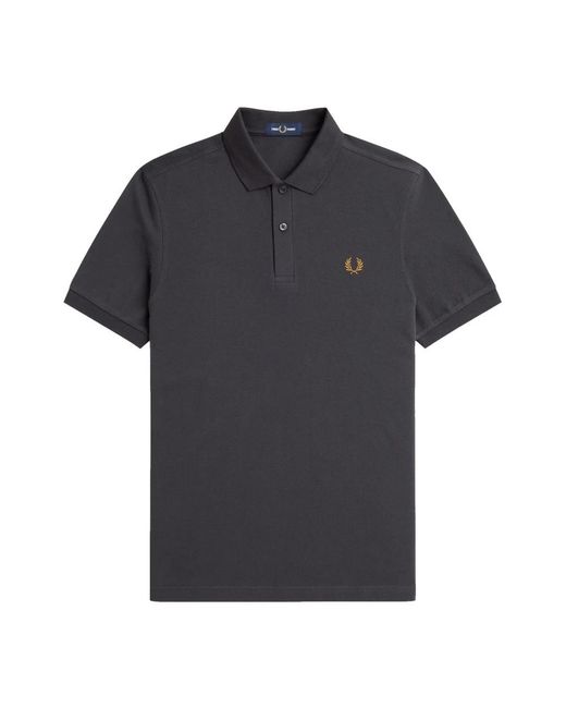 Fred Perry Tops ,Grijs ,Katoen Slim Fit Anchor Polo Shirt in het Black voor heren