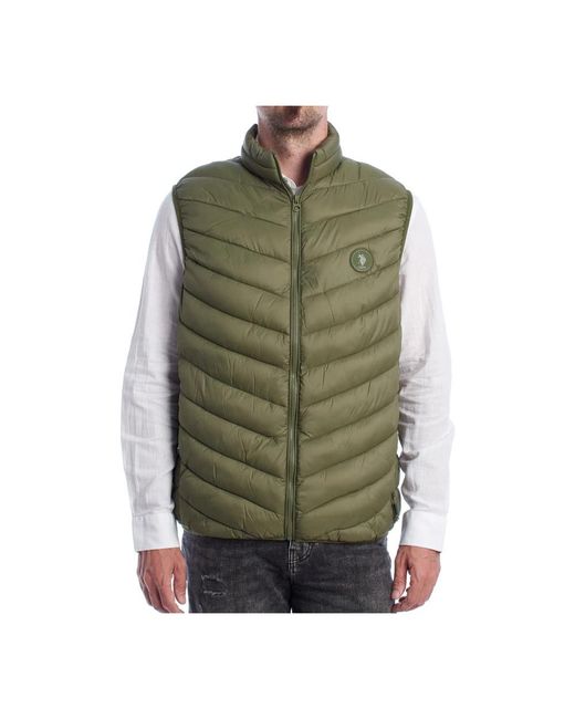 U.S. POLO ASSN. Jassen ,Groen ,Gewatteerd Vest Voor Mannen in het Green voor heren