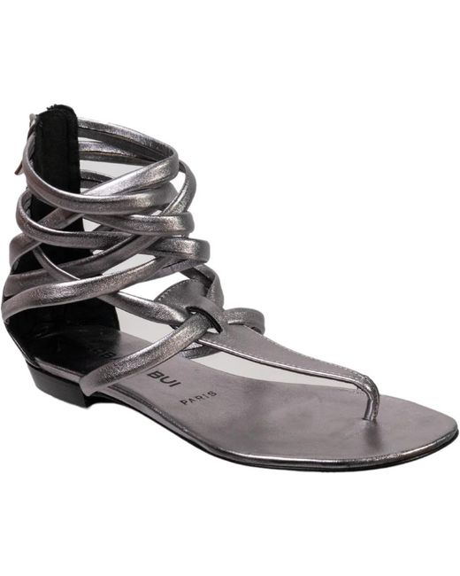 Barbara Bui Gray Flat Sandals