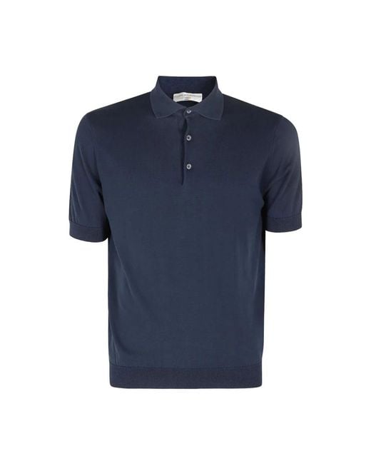 FILIPPO DE LAURENTIIS Blue Polo Shirts for men