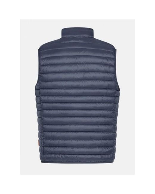 Save The Duck Jassen ,Blauw ,Blauw Gewatteerd Mouwloos Jack in het Blue voor heren