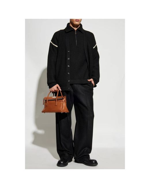 Maison Margiela Truien & Vesten ,Zwart ,Wol Vest Met Patches Op De Mouwen in het Black voor heren