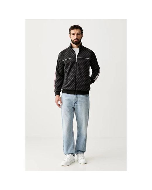 Guess Parimo High Neck Zip Sweatshirt in het Black voor heren