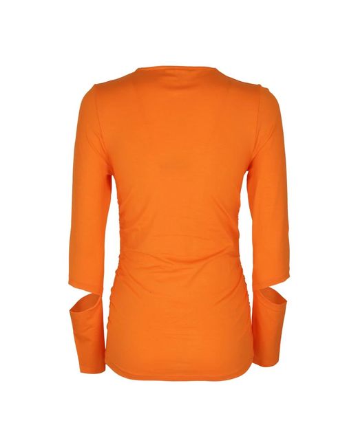 Ganni Orange Stilvolle cutout-bluse