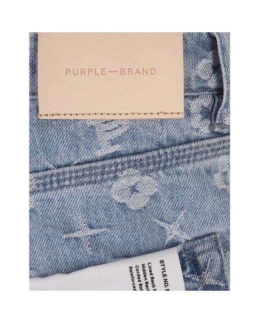 Purple Brand Monogram print straight leg jeans in Blue für Herren