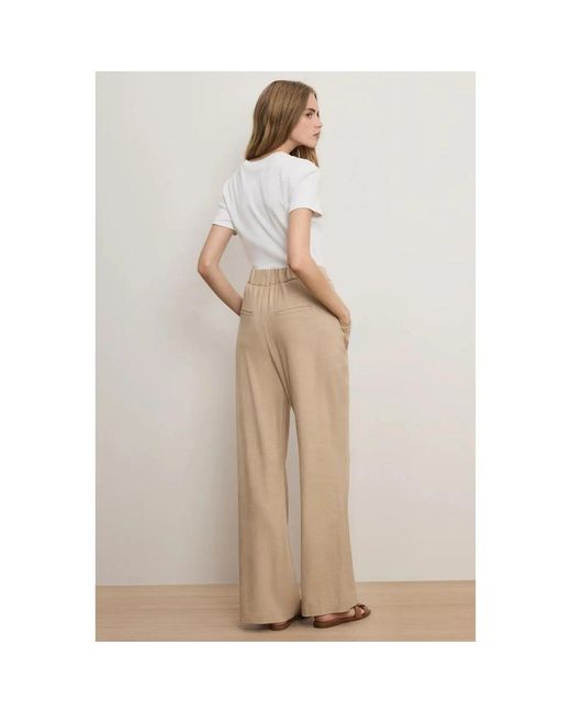 Veronica Beard Natural Wide Trousers