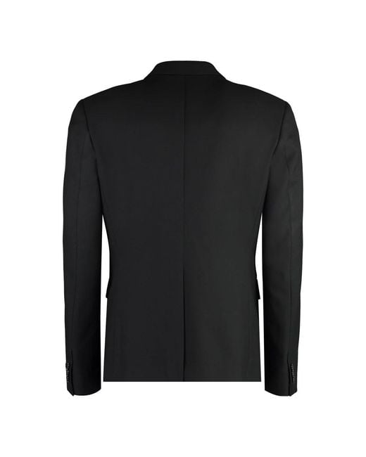 Versace Schwarzer doppelreihiger wollblazer in Black für Herren