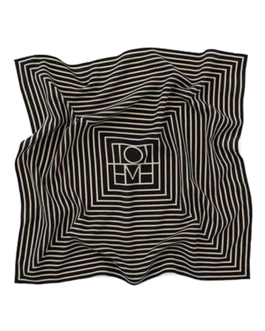 Totême  Zijden Monogram Sjaal in het Black