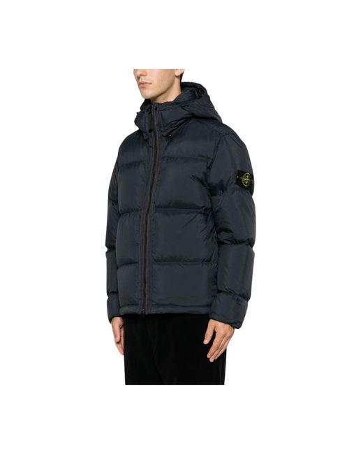 Stone Island Blue Winter Jackets for men