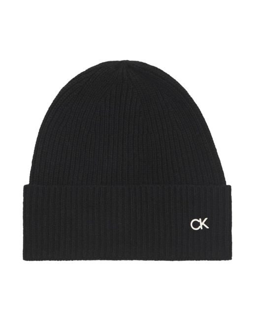 Calvin Klein Accessoires ,Zwart ,Wol Re-Lock Beanie En Sjaal in het Black