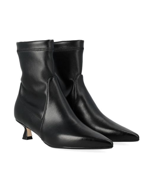 Anna F. Black Stretch Nappa Schwarze Lederschuhe