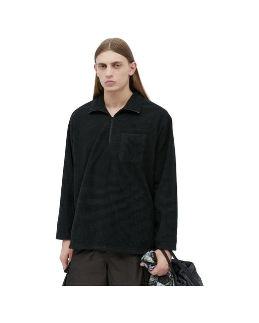 Engineered Garments Quarter-zip mock knit sweater in Black für Herren