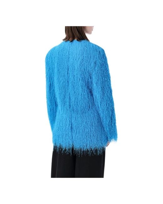 Dries Van Noten Blue Faux Fur & Shearling Jackets